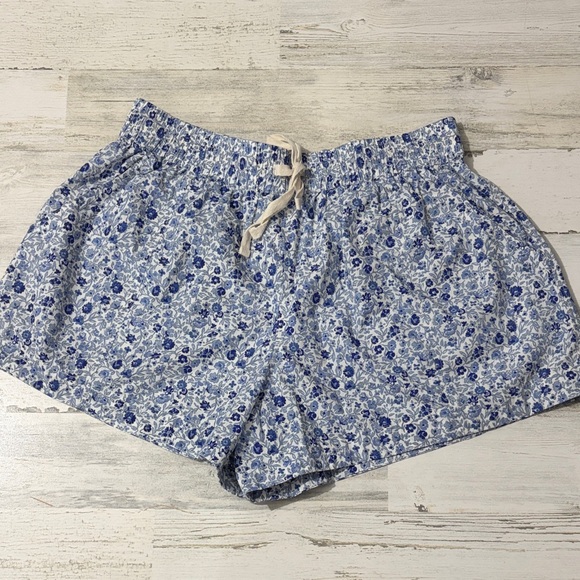Apiece Apart High Waist Floral Blue Shorts Size Large - Picture 5 of 11